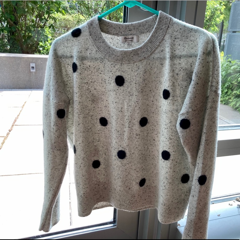 Madewell cashmere polka dot sweater size xs